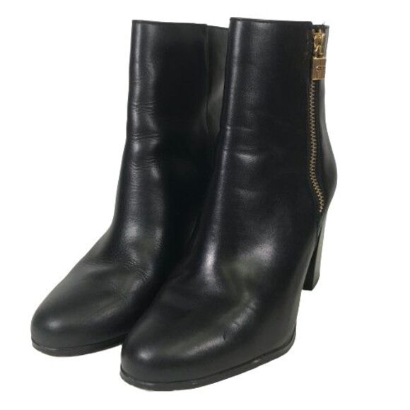 Michael Kors Black Ankle Boots with Gold Zipper - Picture 3 of 16